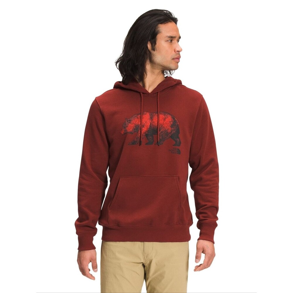 North Face Bear Graphic Pullover Hoodie - Rust Brown - Size XXL Mens